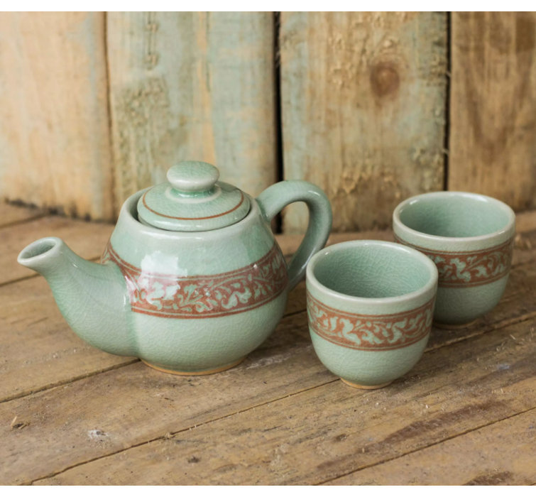 Canora Grey Étienne 15oz. Floral Teapot Wayfair